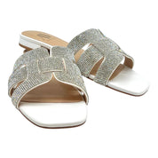 Sandalo bianco fascia gioiello