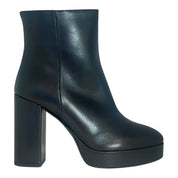 Stivaletto pelle nero con plateau