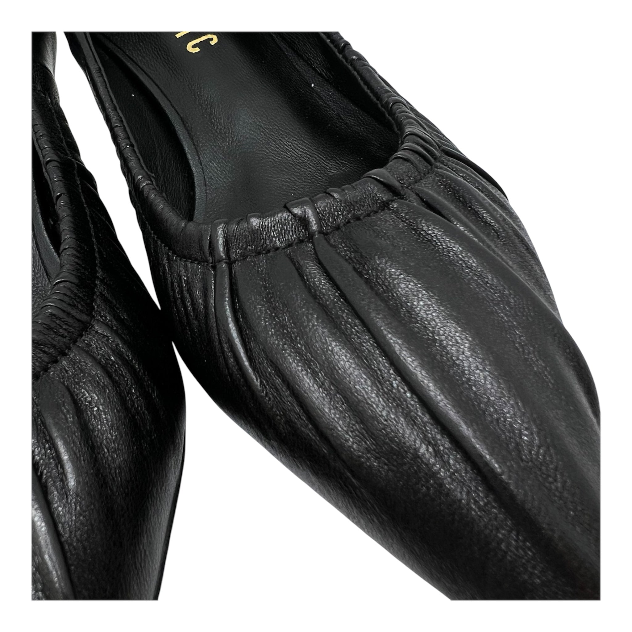 Décolleté pelle nero tacco 50