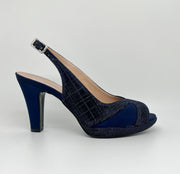 Debora sandal in blue satin