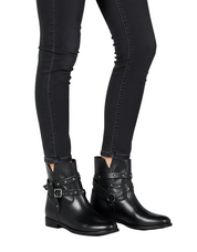 Stivaletto in pelle made in Italy con rialzo