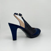 Debora sandal in blue satin