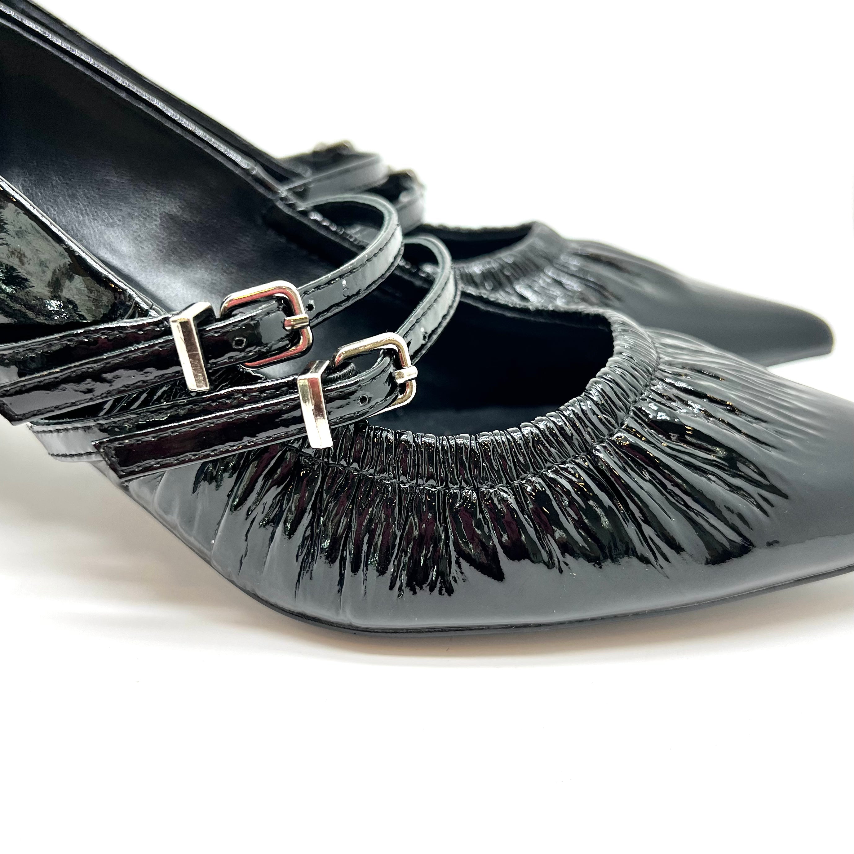 Décolleté vernice nera tacco 50
