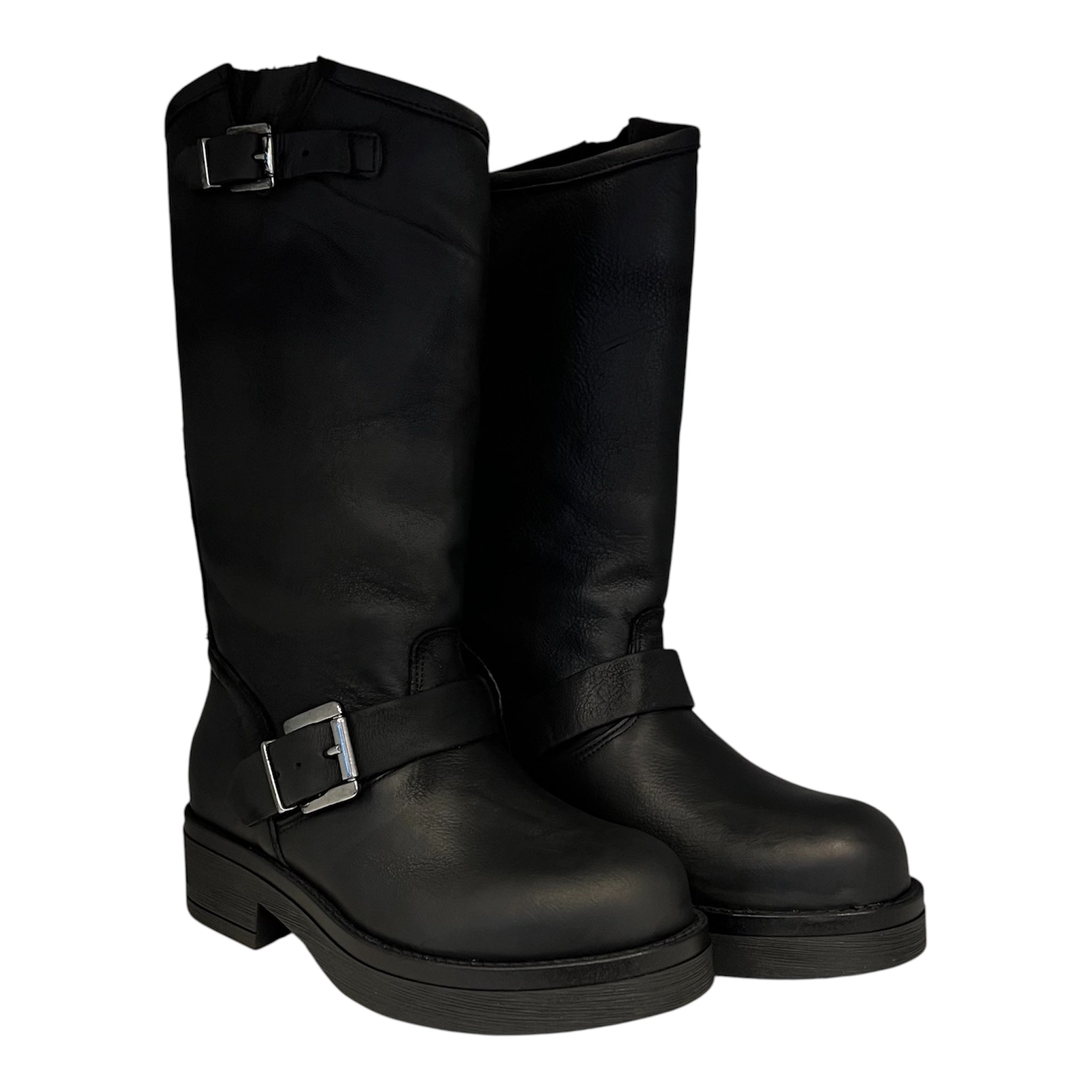 Stivale biker pelle nero Hary