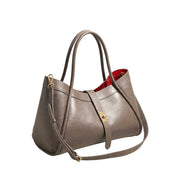 Borsa a Spalla in Vera Pelle Martellata Taupe Alexandraeffe