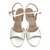 Sandali Sposa Luisa in Raso Bianco seta con Plateau e Tacco Largo - Eleganza e Comfort per il Giorno del Sì