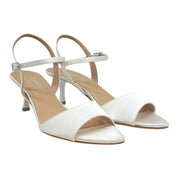 Sandalo sposa raso bianco seta tacco 50 Lilly