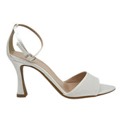 Sandalo sposa raso bianco seta Tacco largo Mandy made in Italy by Alexandraeffe Napoli