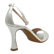 Sandalo sposa raso bianco seta Tacco largo Mandy made in Italy by Alexandraeffe Napoli