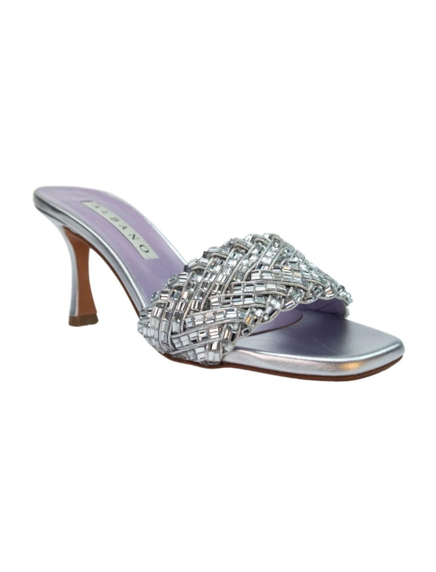 Silver jewel mule