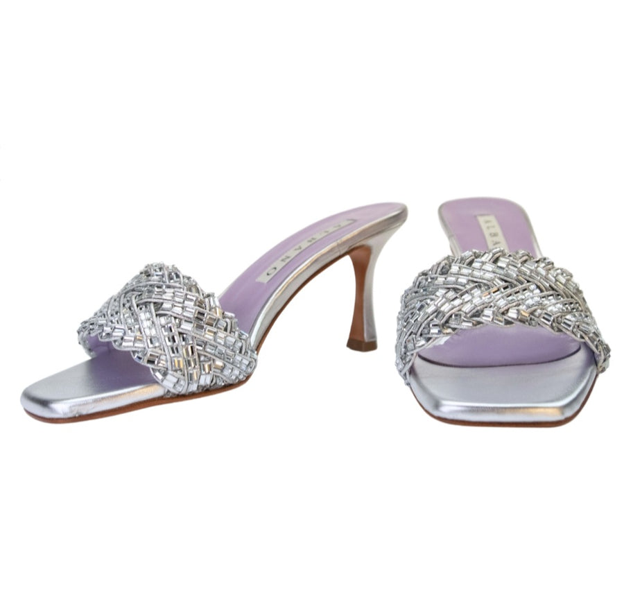 Silver jewel mule