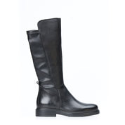 Stivale pelle elasticizzato nero