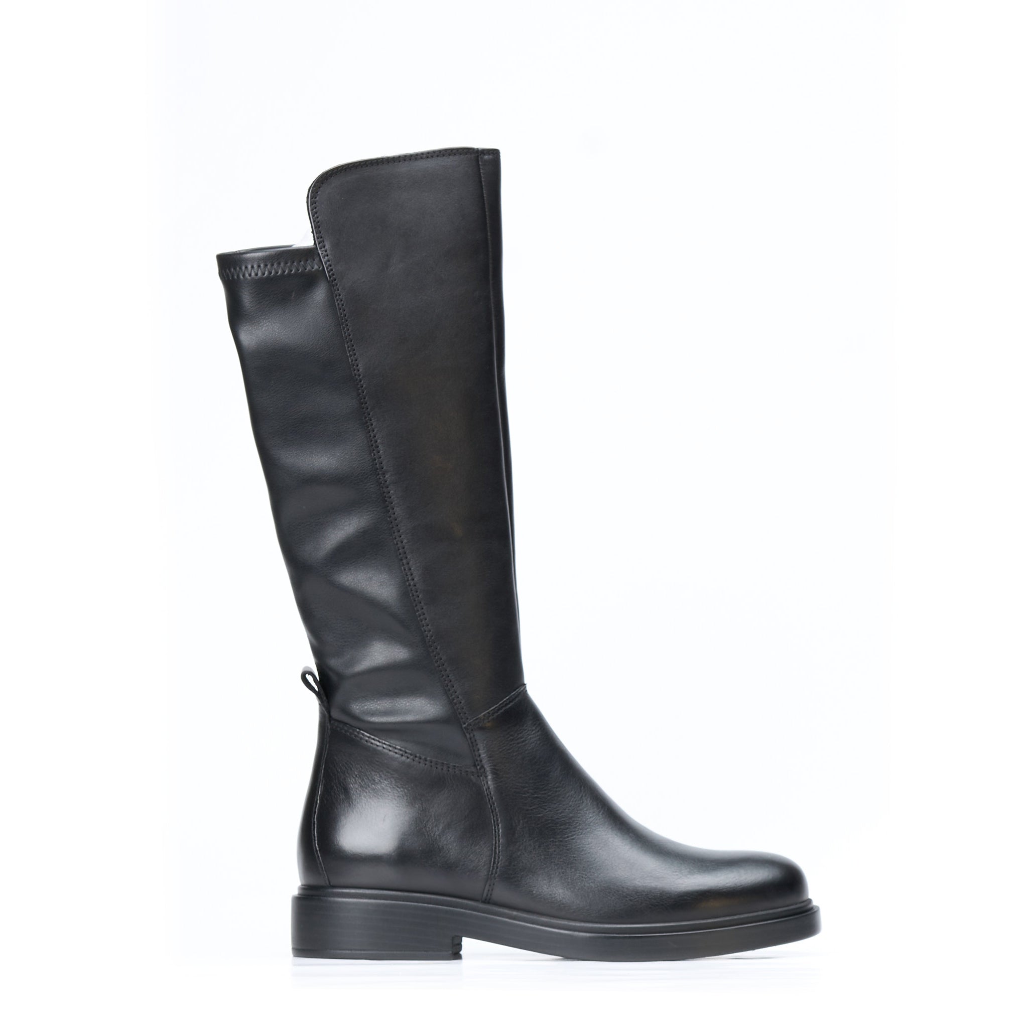 Stivale pelle elasticizzato nero