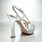 Sandalo argento tacco 12 Grace