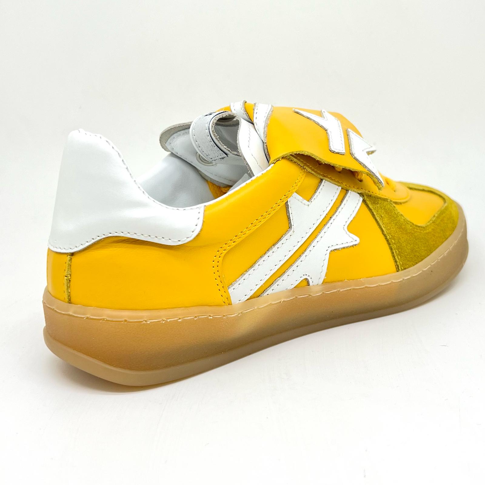 Sneakers pelle gialla made in Italy